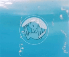 an image of mew in the bubble from pokemon the first movie